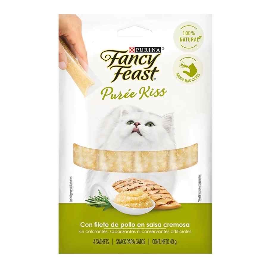 Fancy Feast Puree Kiss Con Filete De Pollo En Salsa Snack Líquido Para Gatos, , large image number null